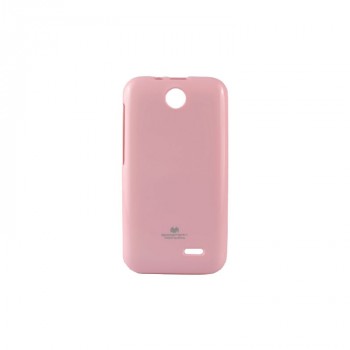 Силиконовый глянцевый непрозрачный чехол для HTC Desire 310 Розовый