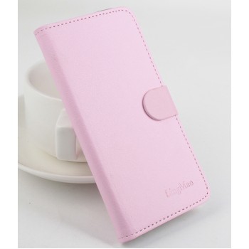Чехол портмоне подставка на клеевой основе с магнитной застежкой для Doogee X5 Розовый