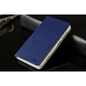 Текстурный чехол флип подставка на пластиковой основе с внутренним карманом для Nokia Lumia 625 Синий