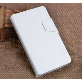 Текстурный чехол флип подставка на пластиковой основе с магнитной застежкой и отделением для карт для Nokia Lumia 625 Белый