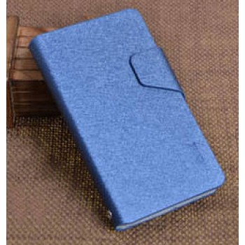 Текстурный чехол флип подставка на пластиковой основе с магнитной застежкой и отделением для карт для Nokia Lumia 625 Синий
