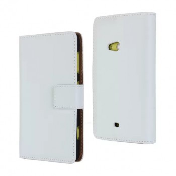 Чехол портмоне подставка на пластиковой основе с магнитной застежкой для Nokia Lumia 625 Белый