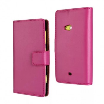 Чехол портмоне подставка на пластиковой основе с магнитной застежкой для Nokia Lumia 625 Пурпурный