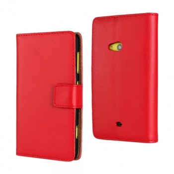 Чехол портмоне подставка на пластиковой основе с магнитной застежкой для Nokia Lumia 625 Красный