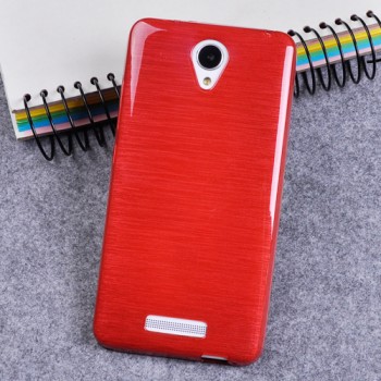 Силиконовый матовый непрозрачный чехол текстура Металл для Xiaomi RedMi Note 2 Красный