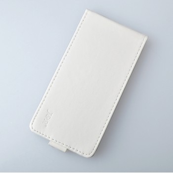 Клеевой чехол вертикальная книжка с магнитной застежкой для Highscreen Boost 2 Белый