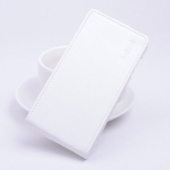 Глянцевый чехол вертикальная книжка на силиконовой основе с магнитной застежкой для Xiaomi RedMi Note 2 Белый