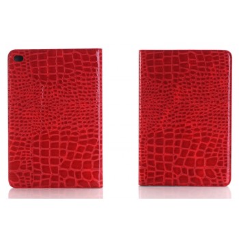 Чехол подставка с внутренними отсеками серия Croco Pattern для Ipad Mini 4 Красный