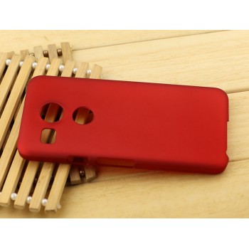 Пластиковый матовый чехол Металлик для Google LG Nexus 5X Красный