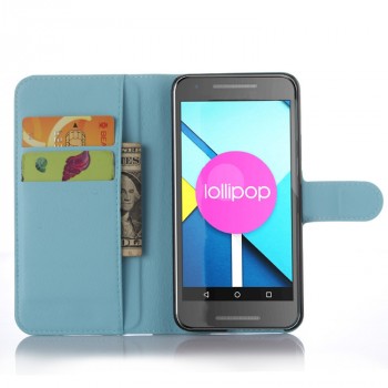 Чехол портмоне подставка с защелкой для Google LG Nexus 5X Голубой