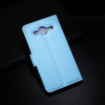 Чехол портмоне подставка с защелкой для Samsung Galaxy Core 2 Голубой