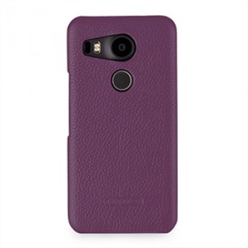 Кожаный чехол накладка (нат. кожа) для Google LG Nexus 5X Фиолетовый
