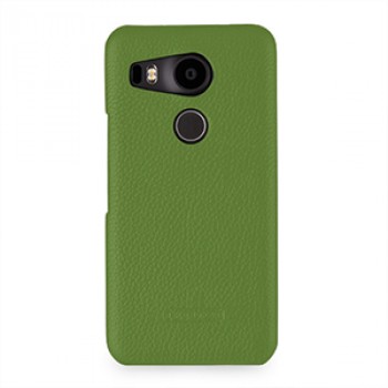Кожаный чехол накладка (нат. кожа) для Google LG Nexus 5X Зеленый