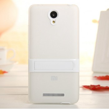 Двухкомпонентный силиконовый чехол с пластиковым бампером-подставкой для Xiaomi RedMi Note 2 Белый