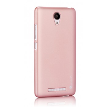 Пластиковый матовый чехол Металлик для Xiaomi RedMi Note 2 Розовый