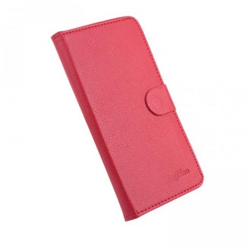Чехол портмоне подставка на клеевой основе с магнитной застежкой для BQ Aquaris E5 Красный
