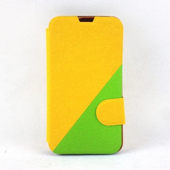 Двухцветный чехол флип подставка на пластиковой основе с отделением для карты и магнитной защелкой для LG L70 Желтый