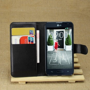 Чехол портмоне подставка с защелкой для LG L70 Черный