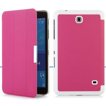 Чехол флип подставка сегментарный для Samsung Galaxy Tab 4 8.0 Розовый
