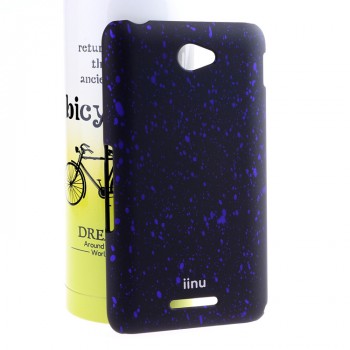 Пластиковый матовый дизайнерский чехол с голографическим принтом Звезды для Sony Xperia E4 Фиолетовый