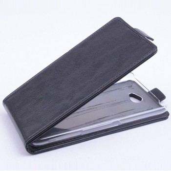 Чехол вертикальная книжка на пластиковой основе с магнитной застежкой для Sony Xperia E4 Черный
