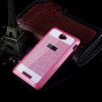 Пластиковый матовый непрозрачный чехол со светоотражающей аппликацией для Sony Xperia E4 Розовый