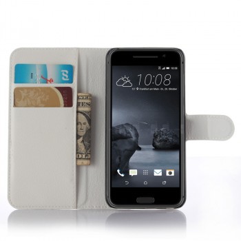 Чехол портмоне подставка на силиконовой основе с магнитной защелкой и отсеком для карт для HTC One A9 Белый