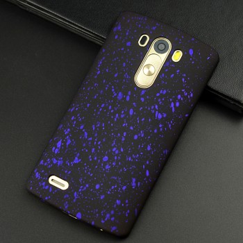 Пластиковый матовый дизайнерский чехол с голографическим принтом Звезды для LG G3 (Dual-LTE) Фиолетовый