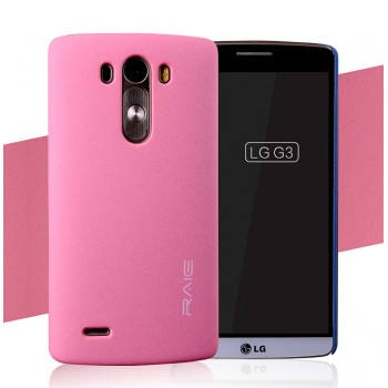 Пластиковый матовый чехол с повышенной шероховатостью для LG G3 (Dual-LTE) Розовый