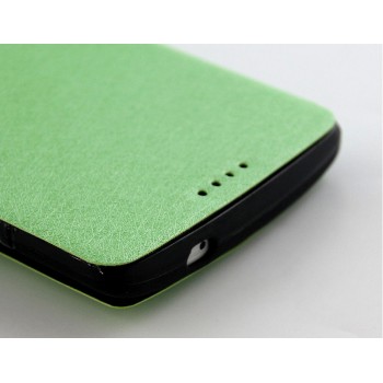 Текстурный чехол флип подставка на силиконовой основе для LG G3 (Dual-LTE) Зеленый