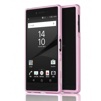 Металлический двухкомпонентный сборный бампер для Sony Xperia Z5 Premium Розовый