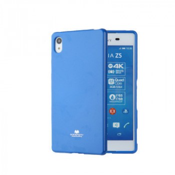Жесткий силиконовый чехол с глянцевым покрытием для Sony Xperia Z5 Premium Синий