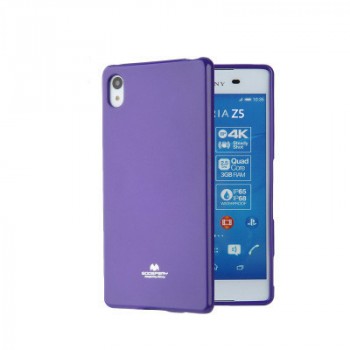 Жесткий силиконовый чехол с глянцевым покрытием для Sony Xperia Z5 Premium Фиолетовый