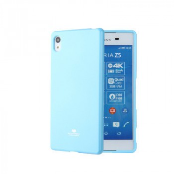 Жесткий силиконовый чехол с глянцевым покрытием для Sony Xperia Z5 Premium Голубой