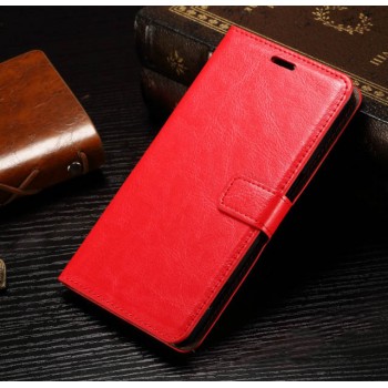 Глянцевый чехол портмоне подставка с застежкой и внутренними карманами для Microsoft Lumia 950 XL Красный