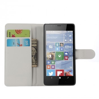 Чехол портмоне подставка с защелкой для Microsoft Lumia 950 Белый