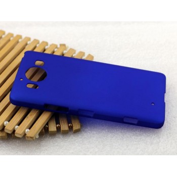 Пластиковый матовый металлик чехол для Microsoft Lumia 950 Синий