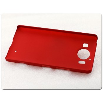 Пластиковый матовый металлик чехол для Microsoft Lumia 950 Красный