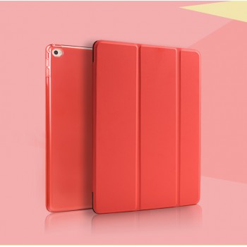 Чехол смартфлип подставка сегментарный на полупрозрачной поликарбонатной основе для Ipad Mini 4 Красный