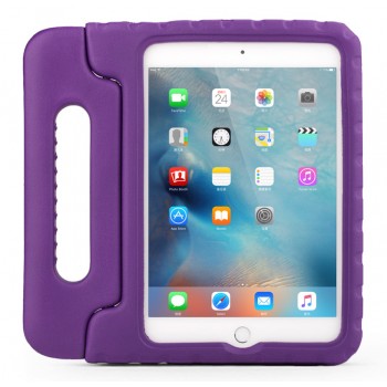 Противоударный детский силиконовый чехол с ручкой для планшета Ipad Mini 1/2/3 Фиолетовый