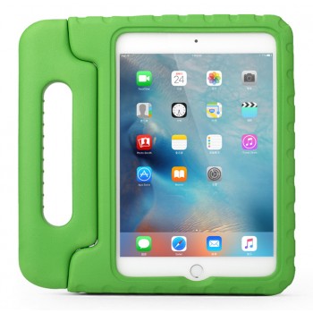 Противоударный детский силиконовый чехол с ручкой для планшета Ipad Mini 1/2/3 Зеленый