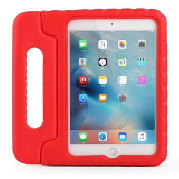 Противоударный детский силиконовый чехол с ручкой для планшета Ipad Mini 4 Красный