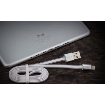 Сверхпрочный двухканальный силиконовый кабель USB-MicroUSB/Lightning 1 м с LED-индикацией процесса зарядки Белый