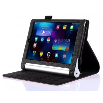 Чехол подставка с рамочной защитой экрана и внутренними отсеками для Lenovo Yoga Tab 3 8 Черный