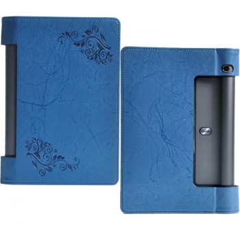 Текстурный чехол подставка с рамочной защитой и принтом для Lenovo Yoga Tab 3 8 Синий