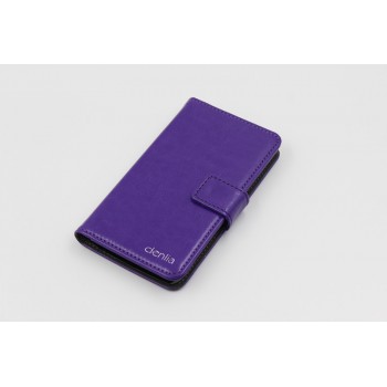 Чехол портмоне подставка на силиконовой основе с защелкой для Samsung Z3 Фиолетовый