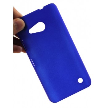 Пластиковый матовый металлик чехол для Microsoft Lumia 550 Синий
