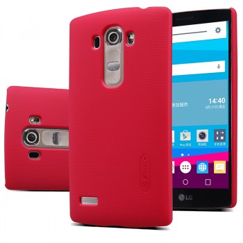 Пластиковый матовый нескользящий премиум чехол для LG G4 S Красный