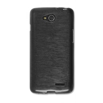 Силиконовый текстурный матовый чехол текстура Металл для LG L90 Черный