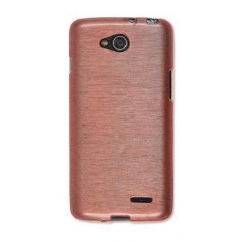 Силиконовый текстурный матовый чехол текстура Металл для LG L90 Розовый